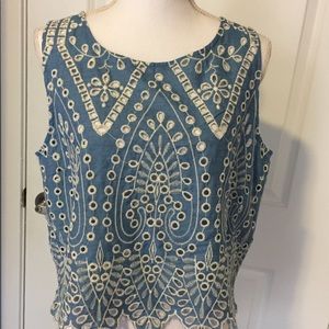 Cotton Eyelet Crop Top by H&M Divided